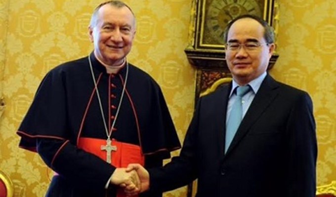 Chủ tịch MTTQVN Nguyễn Thiện Nhân gặp Quốc Vụ khanh Tòa Thánh Pietro Parolin