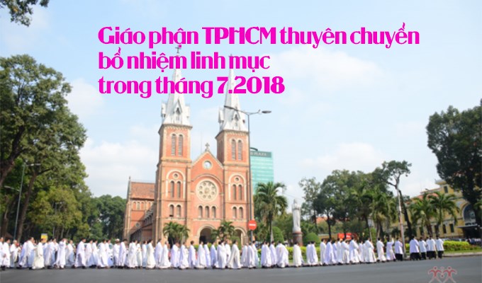 Danh sách thuyên chuyển bổ nhiệm linh mục trong tháng 7.2018 tại TGP TPHCM