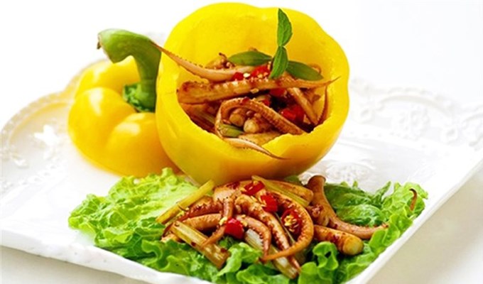 Râu mực xào giòn cho bữa tối ngon