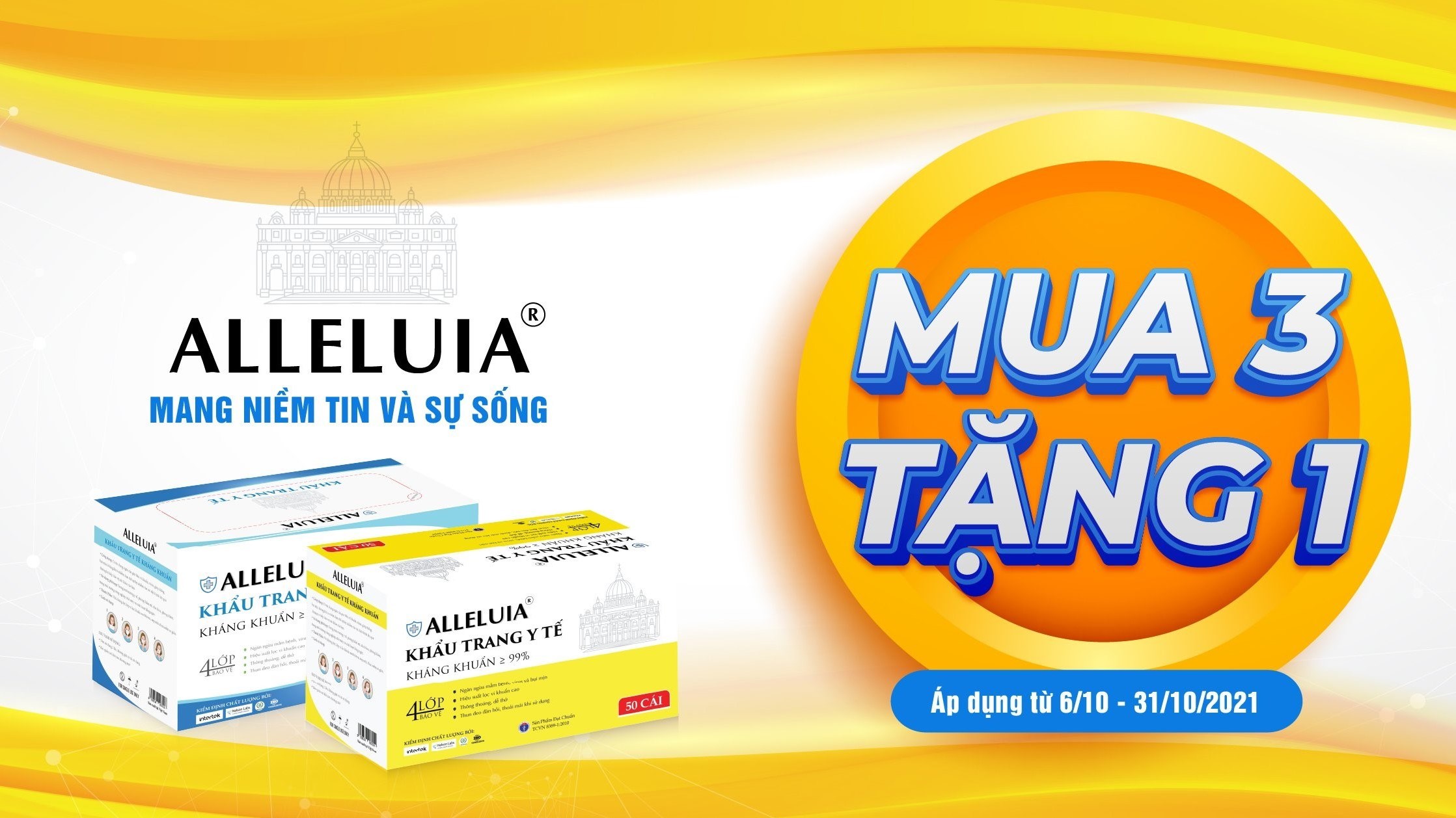 Khẩu trang Alleluia - Mang niềm tin và hy vọng vào cuộc sống bình thường mới