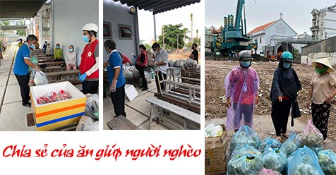 Chia sẻ của ăn giúp người nghèo ở giáo xứ Chúa Hiển Linh