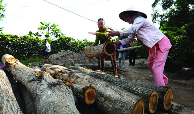 Sống động làng mộc tóc dài