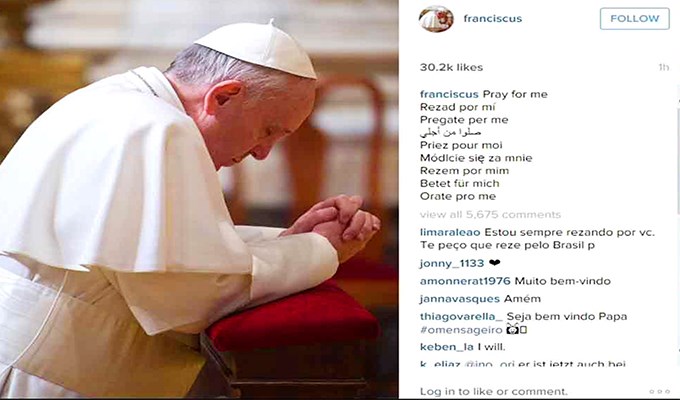 ĐGH Phanxicô lập tài khoản Instagram