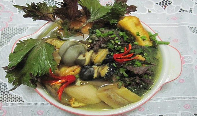 Dân dã ốc chuối đậu