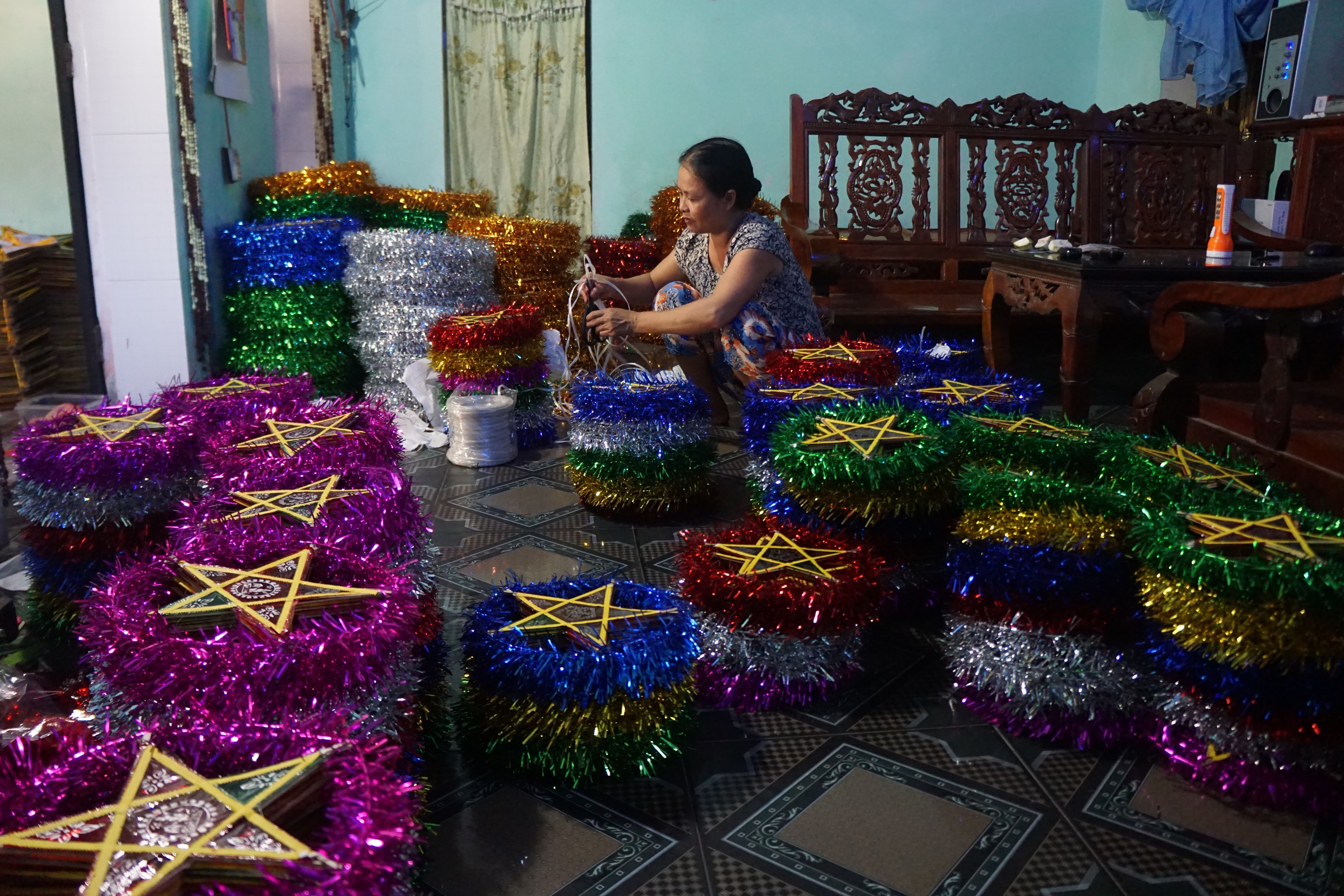 Ðèn ông sao ở làng Công giáo Báo Đáp