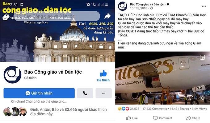 Bạn đọc với Trang Fanpage báo Công giáo và Dân tộc