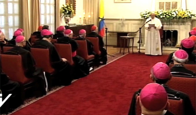 Duc Phanxico gap cac Giam muc o Colombia